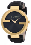 Gucci Interlocking G Grammy Special Edition Black Dial Black Leather Strap Watch for Women - YA1333121