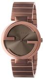 Gucci Interlocking G Quartz Brown Dial Brown Steel Strap Watch for Women -  YA133317