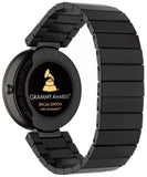 Gucci Interlocking G Quartz Gold Dial Black Steel Strap Watch For Women - YA133314