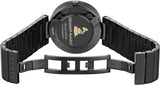 Gucci Interlocking G Quartz Gold Dial Black Steel Strap Watch For Women - YA133314