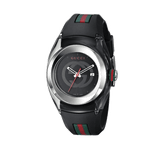 Gucci Sync Quartz Black Dial Black Rubber Strap Watch For Men - YA137301