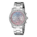 Guess Confetti Multicolored Dial Silver Steel Strap Watch For Women - W0774L1