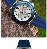 Guess Force White Dial Blue Rubber Strap Watch For Men - W0674G4
