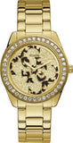 Guess G Twist Diamonds Gold Dial Gold Steel Strap Watch For Women - W1201L2