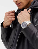 Guess Horizon Chronograph Quartz Blue Dial Silver Steel Strap Watch for Men - W0379G3