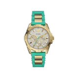 Guess Intrepid 2 Silver Dial Two Tone Rubber Strap Watch For Women - W0325L4