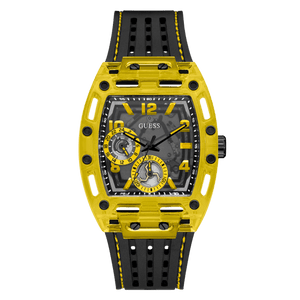 Guess Phoenix Chronograph Black Dial Black Rubber Strap Watch for Men - GW0499G2
