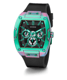 Guess Phoenix Multifunction Black Dial Black Rubber Strap Watch for Men - GW0202G5