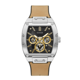 Guess Phoenix Multifunction Black Dial Brown Leather Strap Watch for Men - GW0202G3