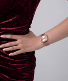 Guess Tapestry Diamonds Rose Gold Dial Rose Gold Mesh Bracelet Watch for Women - GW0354L3