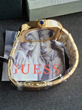 Guess Trend Analog Green Dial Gold Steel Strap Watch For Men - GW0624G2