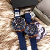 Guess Zena Blue Dial Blue Silicone Strap Watch For Women - W1049L2
