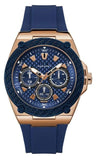 Guess Zena Blue Dial Blue Silicone Strap Watch For Women - W1049L2