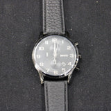 Hugo Boss Aeroliner Chronograph Black Dial Black Leather Strap Watch for Men - 1512567