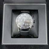 Hugo Boss Aeroliner Chronograph Black Dial Black Leather Strap Watch for Men - 1512567