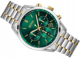 Hugo Boss Champion Green Dial Silver Steel Strap Watch for Men - 1513878