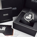 Hugo Boss Driver Black Dial Black Leather Strap Watch for Men - 1512879