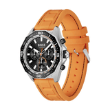 Hugo Boss Energy Chronograph Quartz Black Dial Orange Rubber Strap Watch For Men - 1513970