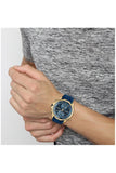Hugo Boss Globetrotter Blue Dial Blue Silicone Strap Watch for Men - 1513822