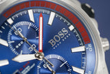 Hugo Boss Globetrotter Blue Dial Silver Steel Strap Watch for Men - 1513823