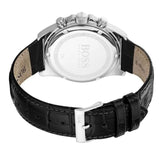 Hugo Boss Hero Chronograph Black Dial Black Leather Strap Watch For Men - 1513752