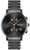 Hugo Boss Integrity Black Dial Black Steel Strap Watch for Men - 1513780