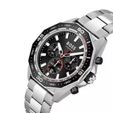 Hugo Boss Intensity Chronograph Black Dial Silver Steel Strap Watch For Men - 1513680