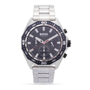 Hugo Boss Intensity Chronograph Black Dial Silver Steel Strap Watch For Men - 1513680