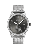 Hugo Boss Legacy Grey Dial Silver Mesh Bracelet Watch for Men - 1513673