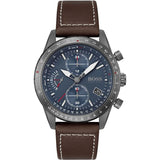 Hugo Boss Pilot Edition Blue Dial Brown Leather Strap Watch for Men - 1513852