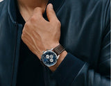 Hugo Boss Pioneer Chronograph Blue Dial Brown Leather Strap Watch For Men - 1513709