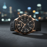 Hugo Boss Runner Chronograph Black Dial Black Silicone Strap Watch for Men - 1514168