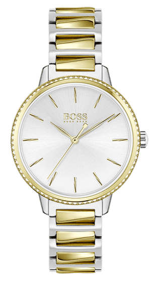 Hugo Boss Signature Silver Dial Two Tone Steel Strap Watch for Women - 1502568