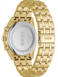 Hugo Boss Skytraveller Chronograph Black Dial Gold Steel Strap Watch for Men - 1514152