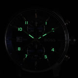 Hugo Boss Skytraveller Chronograph Blue Dial Brown Leather Strap Watch for Men - 1514194