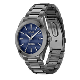 Hugo Boss Strike Blue Dial Gunmetal Grey Steel Strap Watch for Men - 1514175