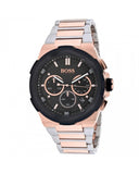 Hugo Boss Supernova Black Dial Two Tone Steel Strap Watch for Men - 1513358
