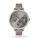Hugo Boss Symphony Grey Dial Gold Mesh Bracelet Watch for Women - 1502424