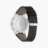 Hugo Boss Taper Chronograph Black Dial Black Leather Strap Watch for Men - 1514085