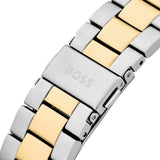 Hugo Boss Troper Chronograph Automatic Blue Dial Two Tone Steel Strap Watch for Men - 1514201