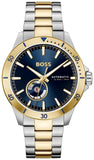 Hugo Boss Troper Chronograph Automatic Blue Dial Two Tone Steel Strap Watch for Men - 1514201