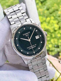 Tissot T Classic Luxury Powermatic 80 Black Dial Silver Steel Strap Watch For Men - T086.408.11.056.00