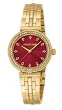 Just Cavalli Chiarezza Snake Core Red Dial Gold Steel Strap Watch for Women - RC5L078M0035