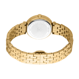 Just Cavalli Chiarezza Snake Core Red Dial Gold Steel Strap Watch for Women - RC5L078M0035