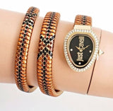 Just Cavalli Doppio Black Dial Multicolor Steel Strap Watch for Women - JC1L163M0065