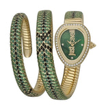 Just Cavalli Doppio Green Dial Multicolor Steel Strap Watch for Women - JC1L163M0055