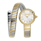 Just Cavalli Enchanting Silver Dial Two Tone Steel Strap Watch for Women - JC1L301M0065