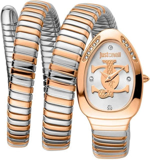 Just Cavalli Glam 5 Evo Silver Dial Two Tone Steel Strap Watch for Women - JC1L228M0085