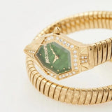 Just Cavalli Ornato Green Dial Gold Steel Strap Watch for Women - JC1L303M0035