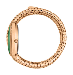 Just Cavalli Vezzoso Green Dial Rose Gold Steel Strap Watch for Women - JC1L230M0055